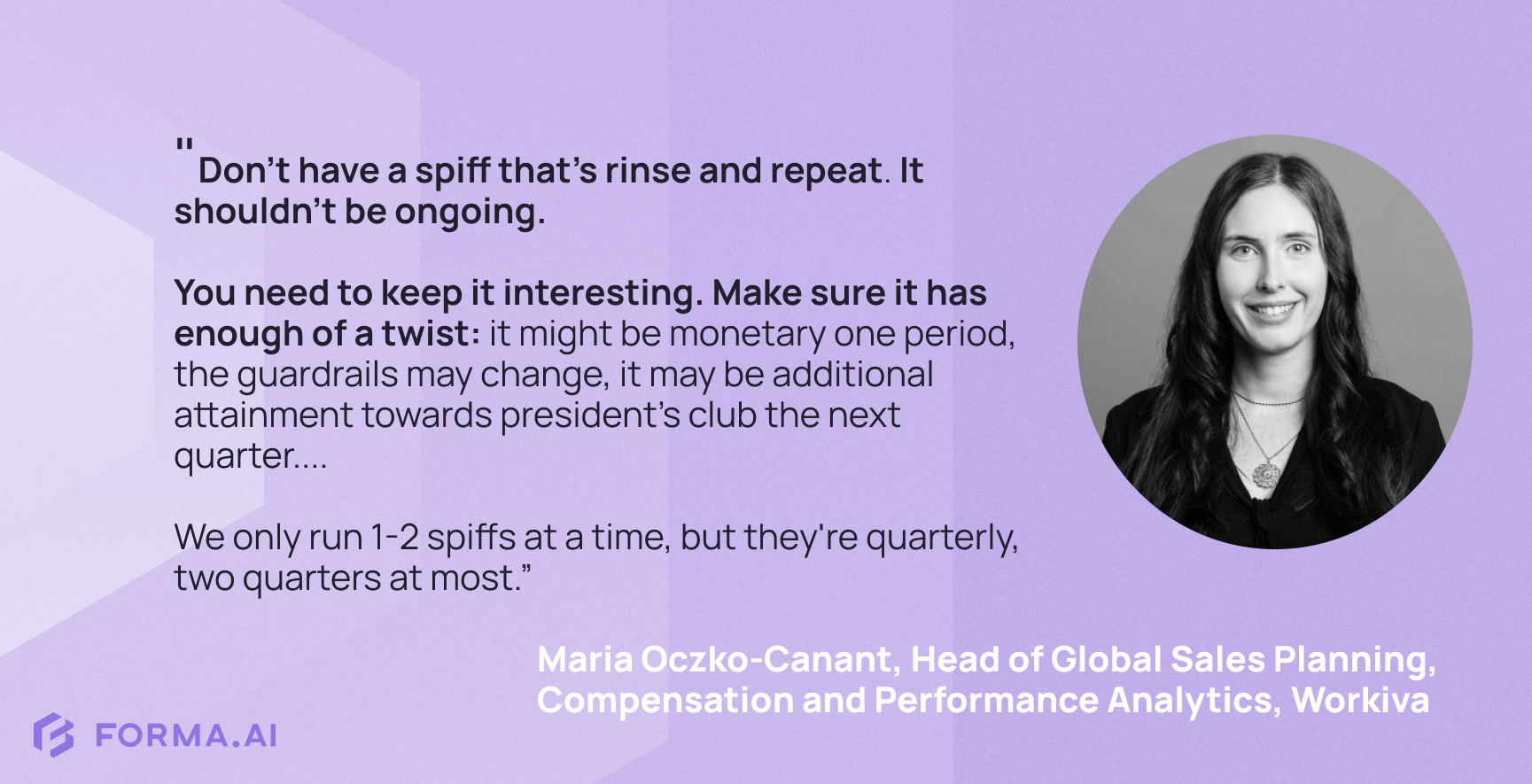 Maria Oczko-Canant, head of global sales planning, compensation at Workiva